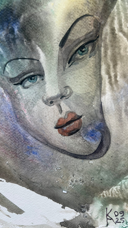 Between Silence – Original Watercolor, 12x18 (30.5 x 45.7 cm)