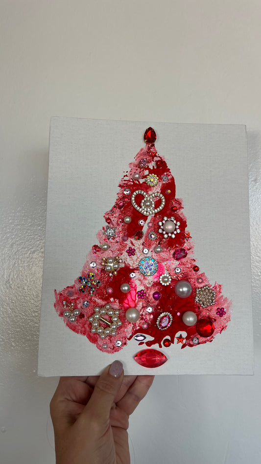 Original Painting "Sweetheart" Christmas Tree 8x10