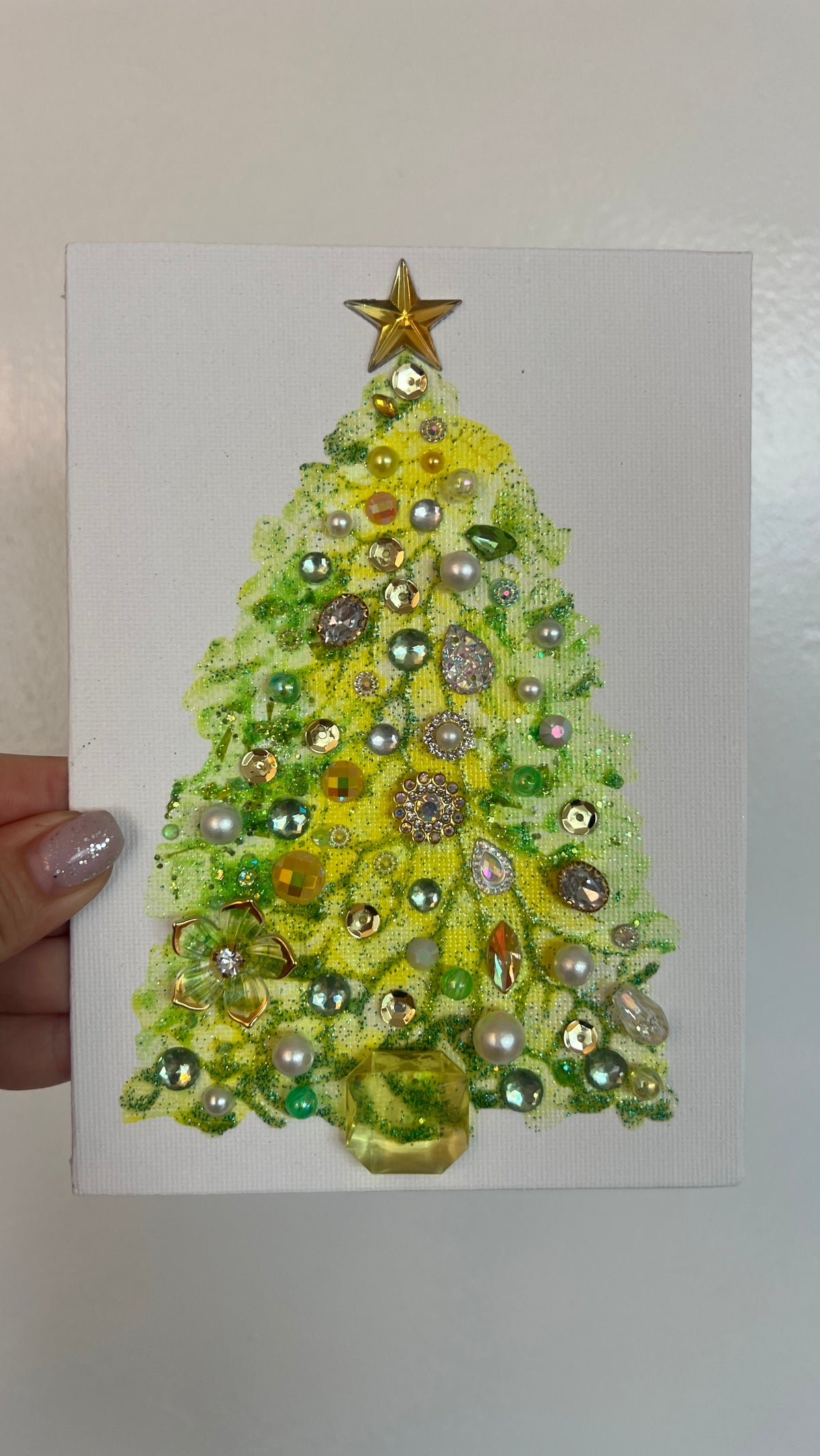 Christmas tree #2618 5x7, original painting