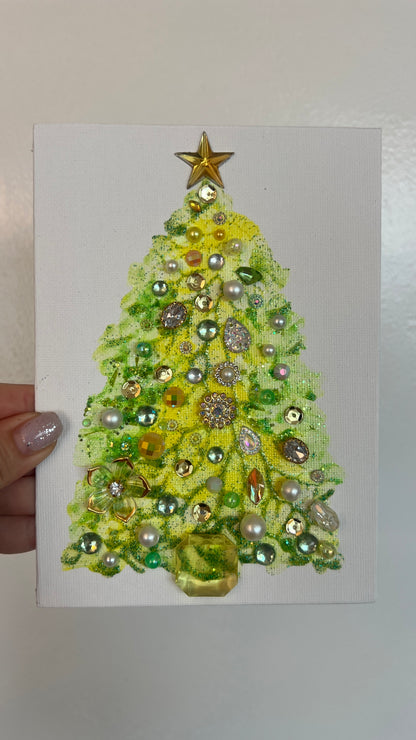 Christmas tree #2618 5x7, original painting