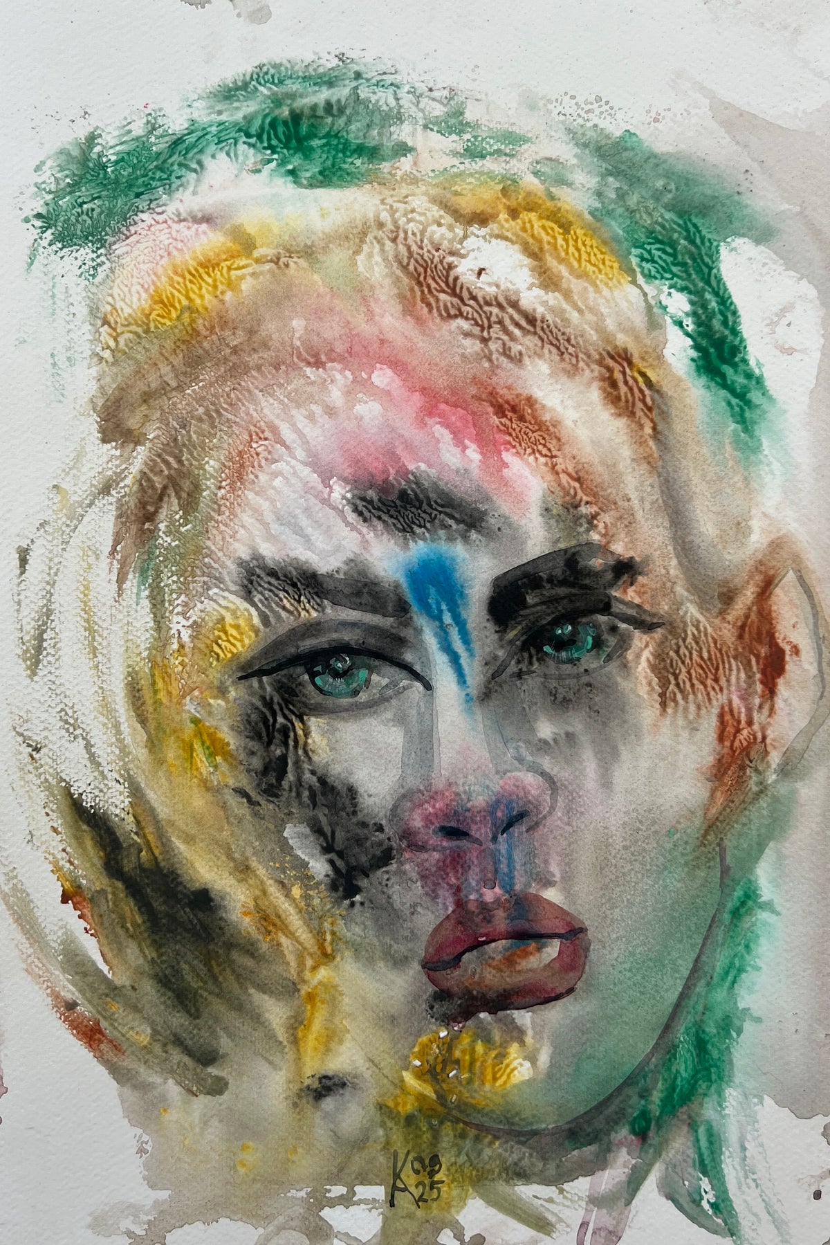 Spectrum Face – Original Watercolor, 12x18 (30.5 x 45.7 cm)