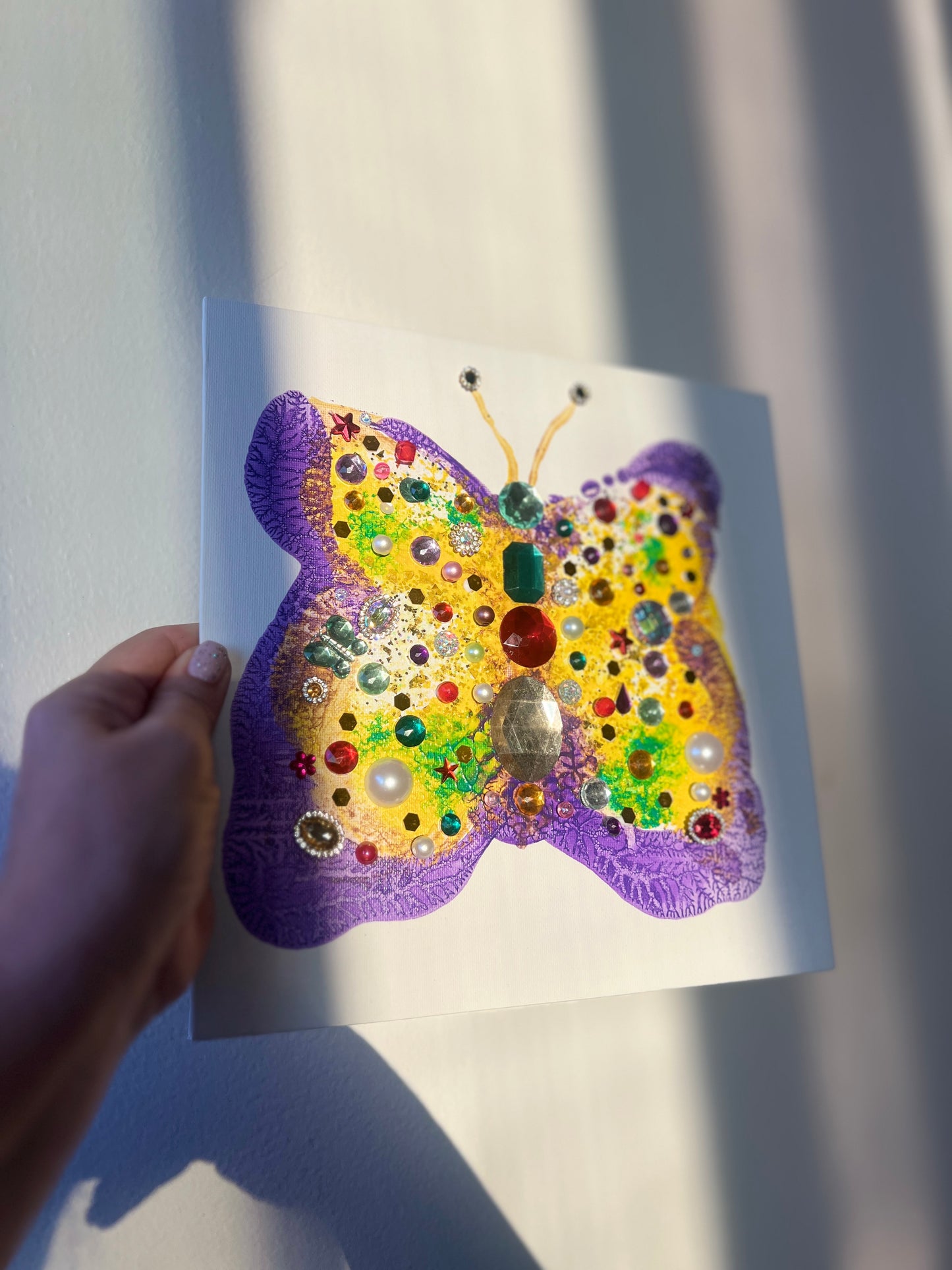 Colorful Jeweled Butterfly – 10x10 Original painting