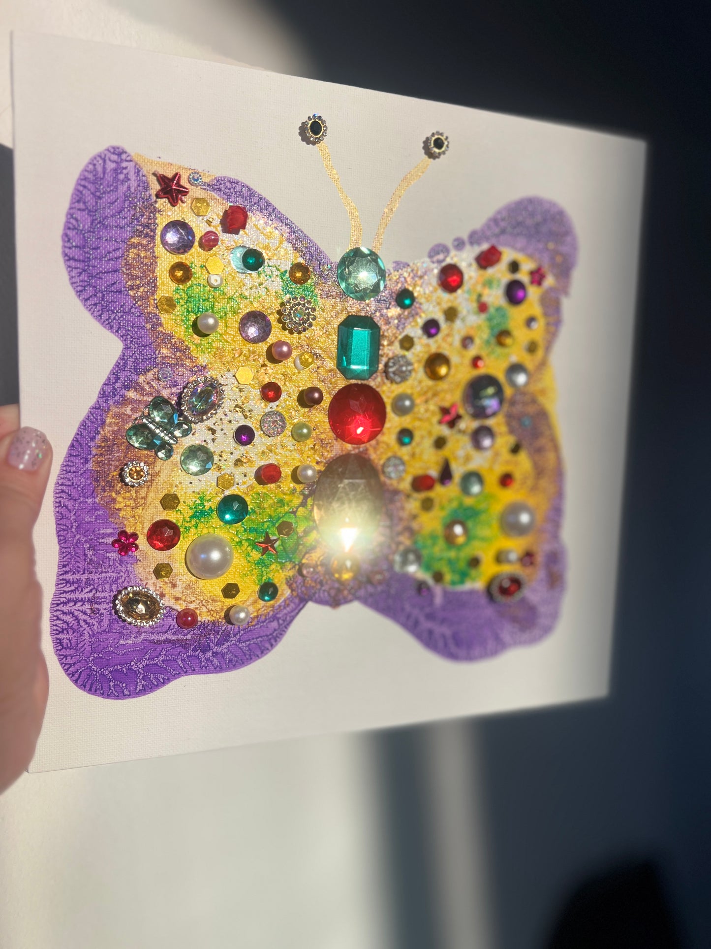Colorful Jeweled Butterfly – 10x10 Original painting