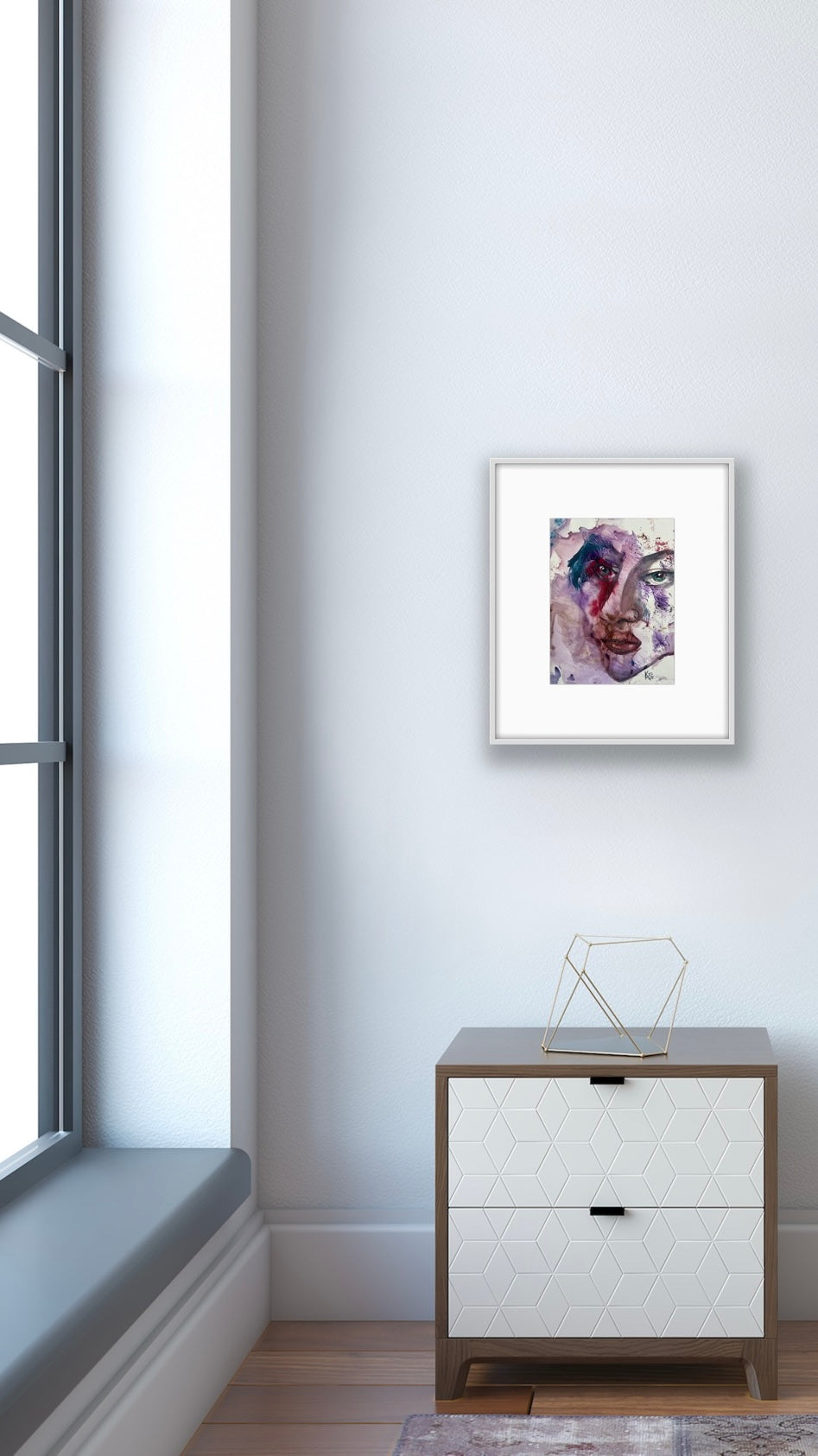 Original Watercolor Painting "The Violet Hour" Portrait 9x12