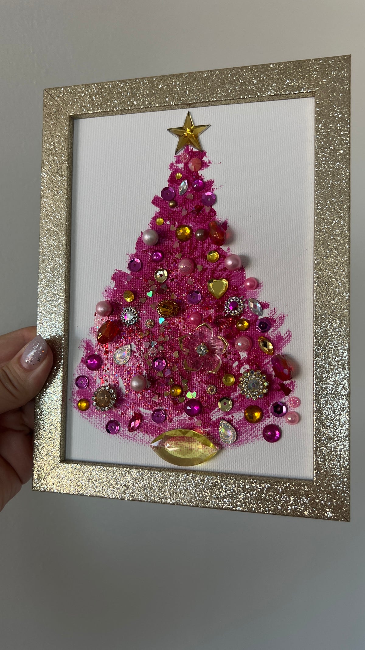 Christmas tree #2605 5x7, original painting