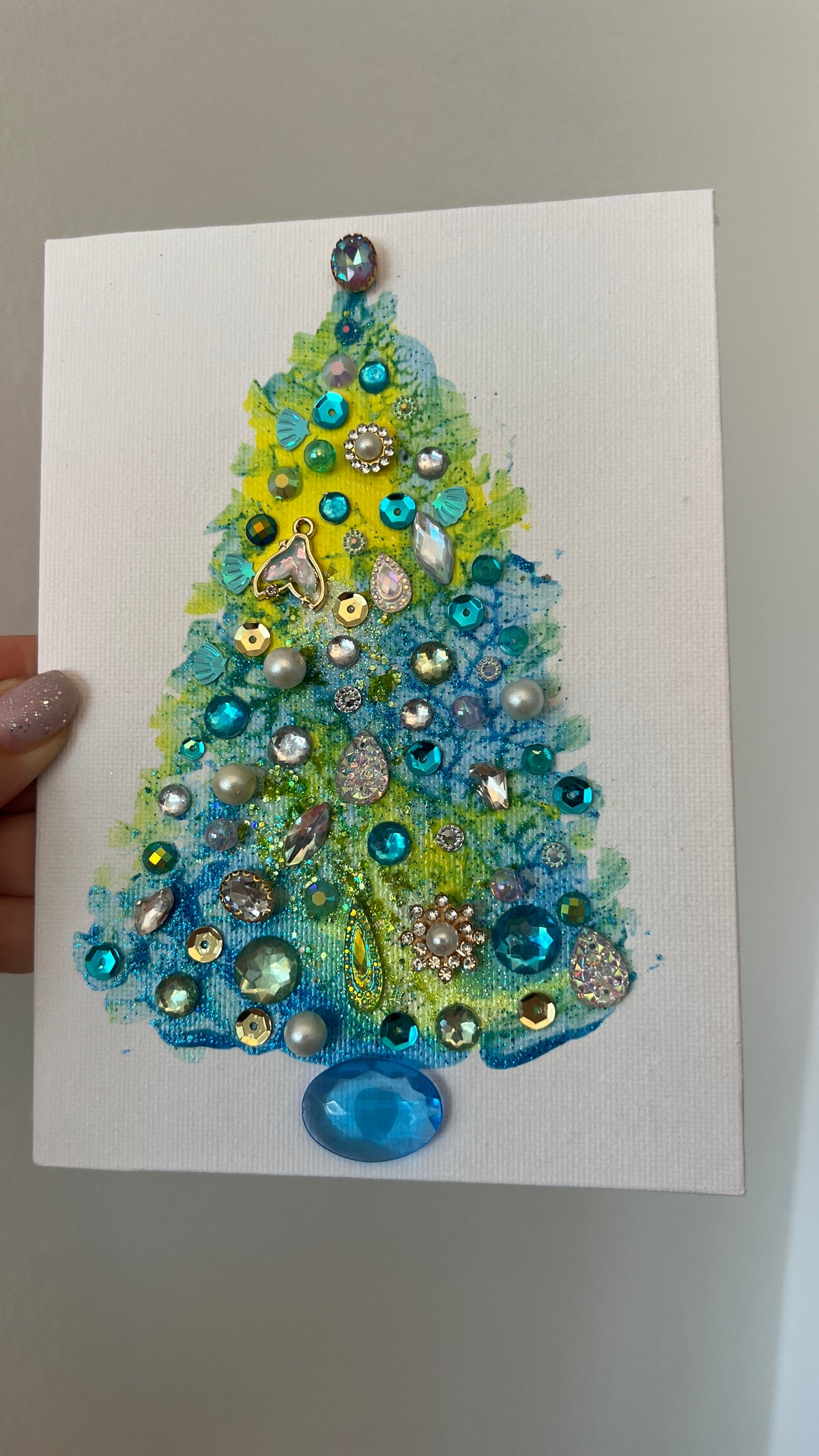 Christmas tree #2616 5x7, original painting