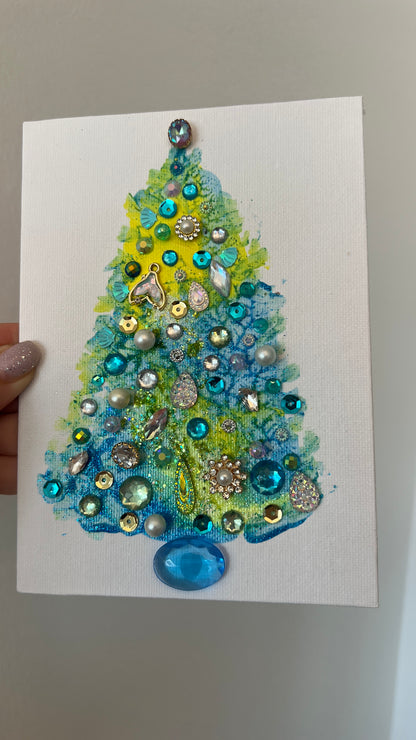 Christmas tree #2616 5x7, original painting