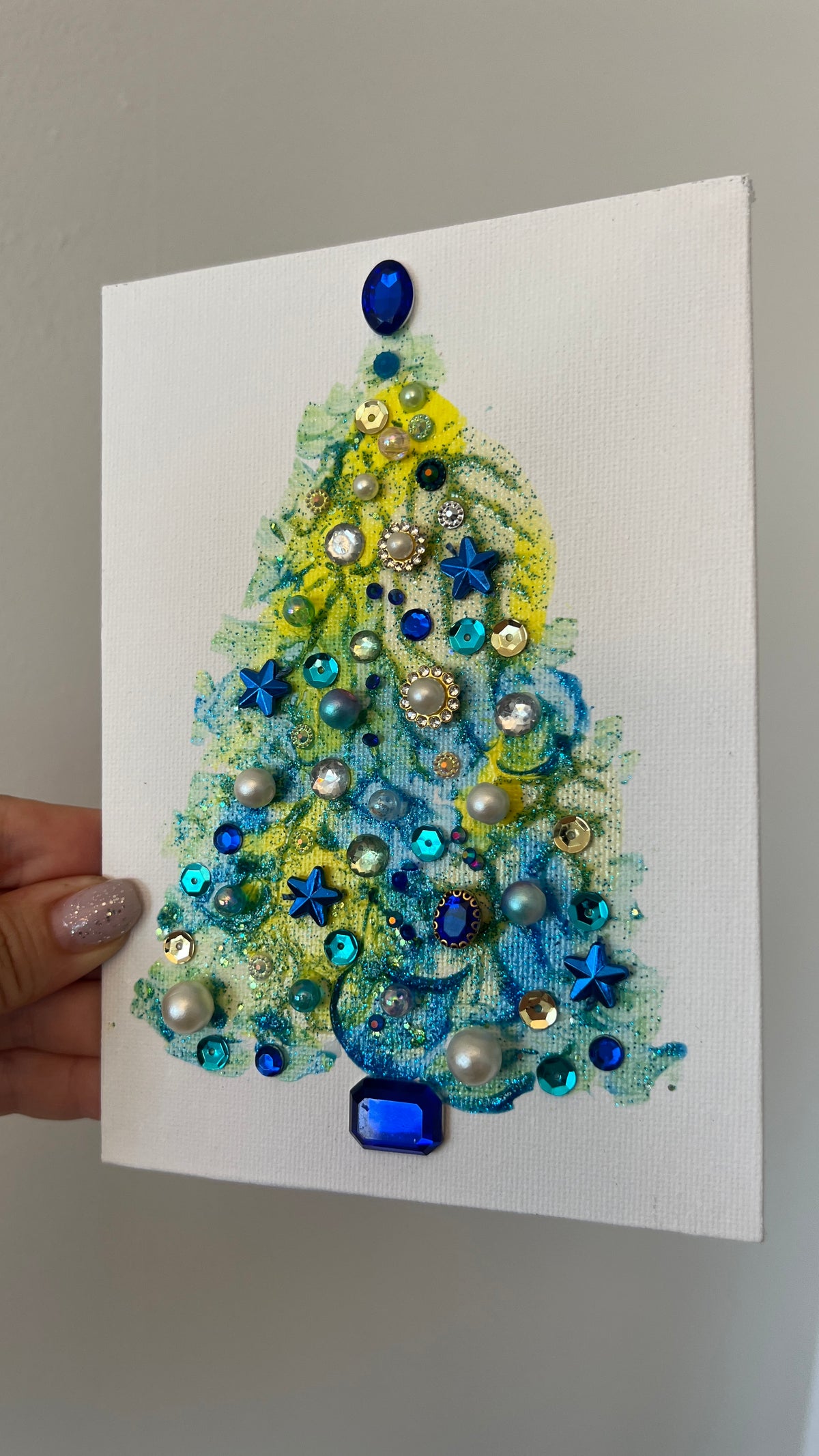 Christmas tree #2620 5x7, original painting