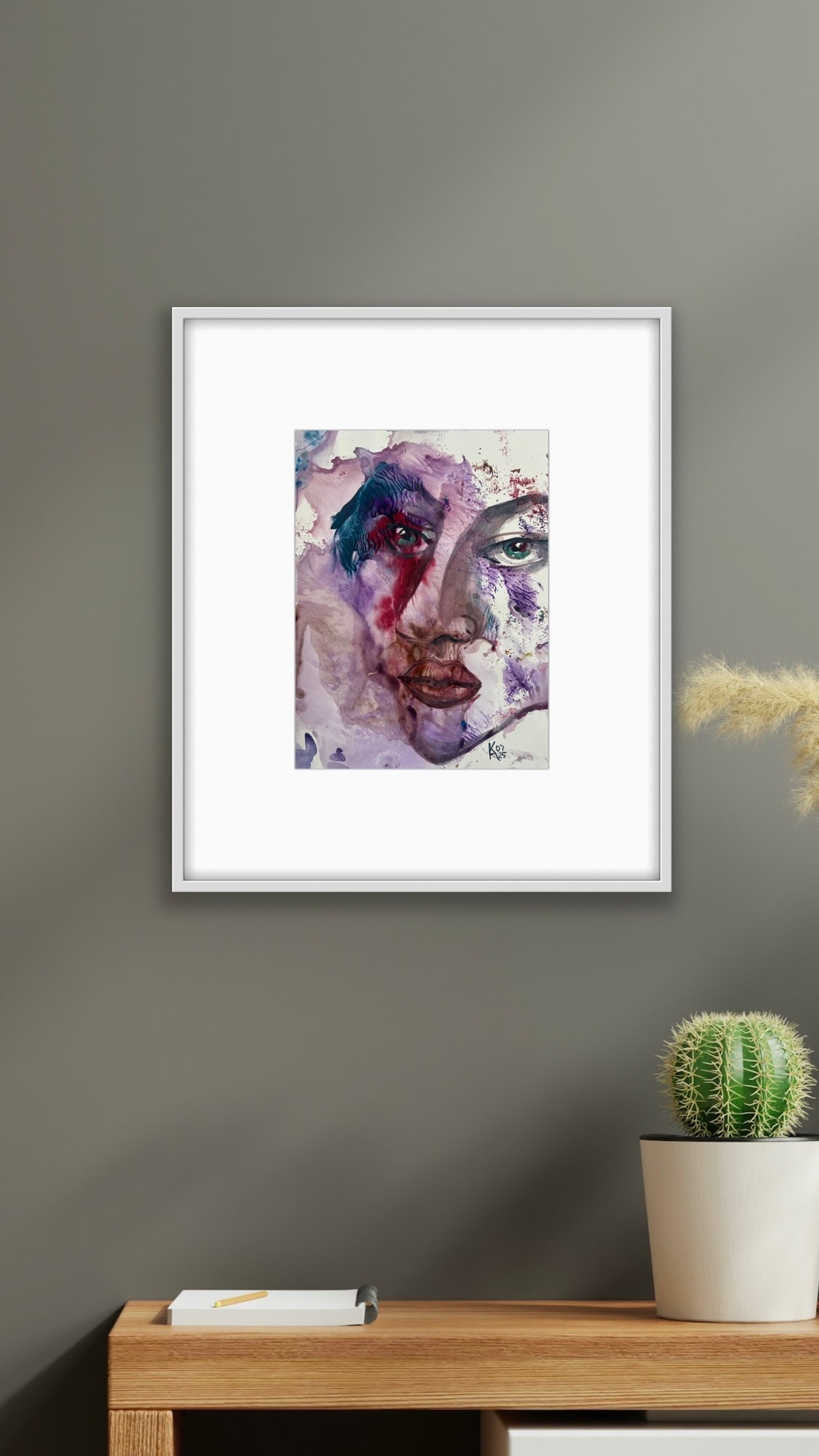 Original Watercolor Painting "The Violet Hour" Portrait 9x12