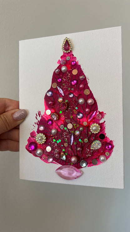 Christmas tree #2619 5x7, original painting