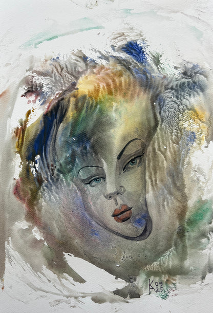 Between Silence – Original Watercolor, 12x18 (30.5 x 45.7 cm)