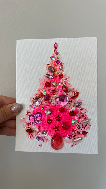 Christmas tree #2617 5x7, original painting