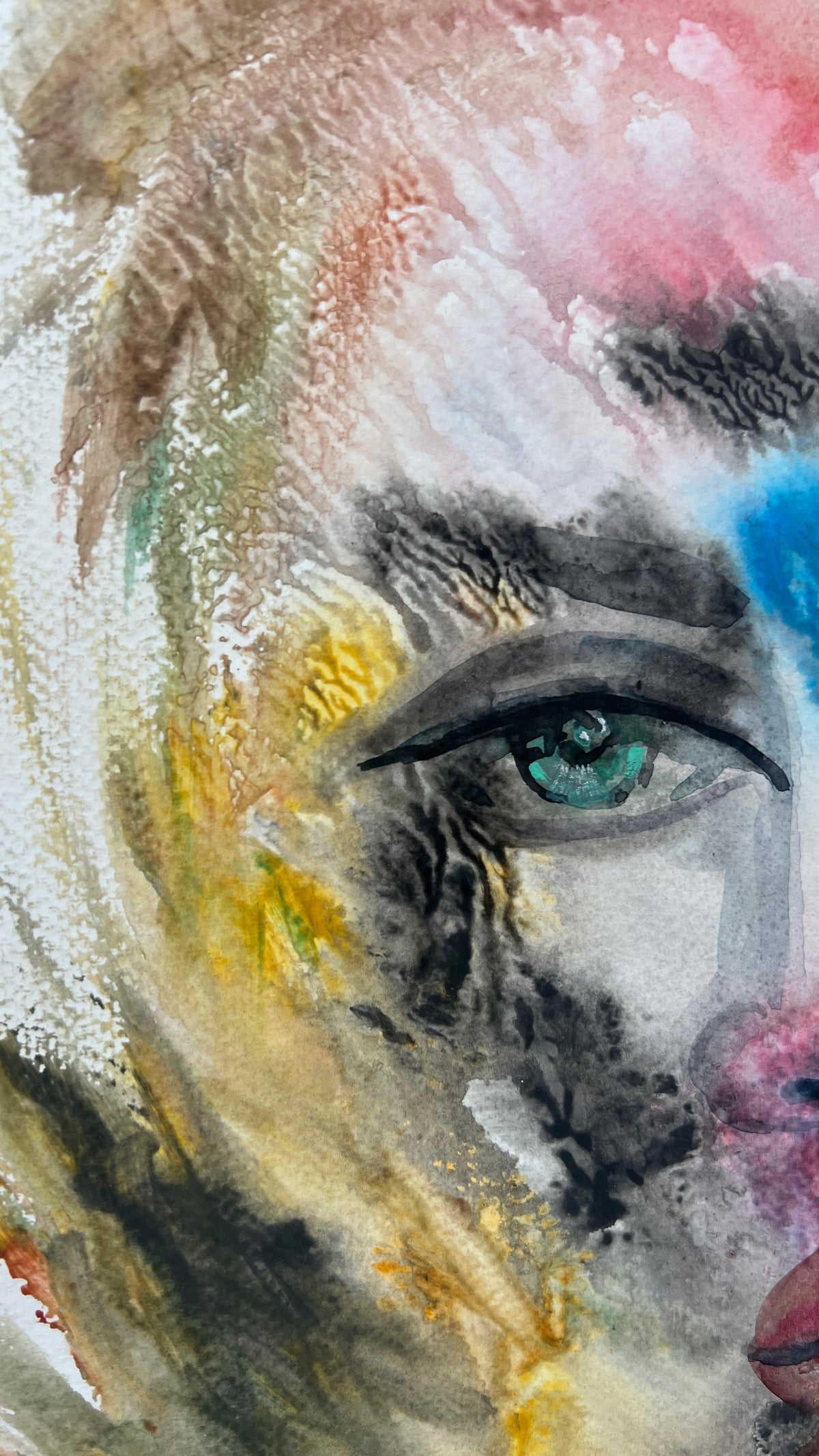 Spectrum Face – Original Watercolor, 12x18 (30.5 x 45.7 cm)