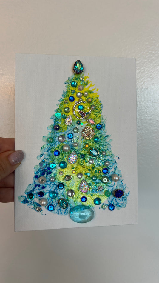 Christmas tree #2622 5x7, original painting