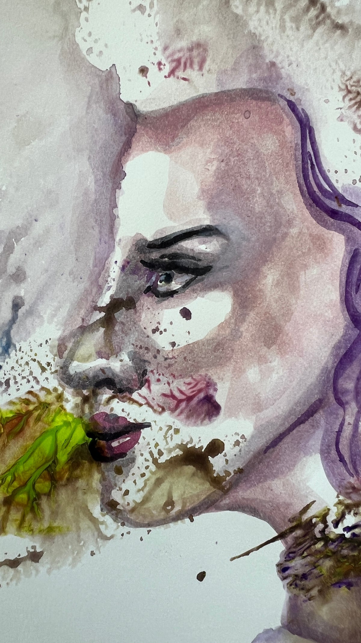 Lilac Fog — original watercolor, 9×12 in