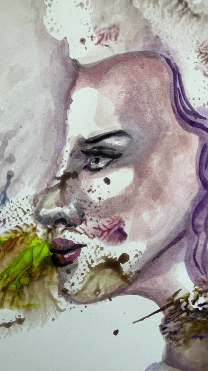 Lilac Fog — original watercolor, 9×12 in