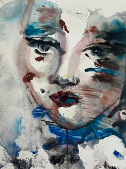 Original Watercolor Painting "Unbroken" Portrait 9x12