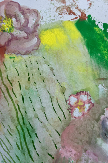 Floral Profile – Original Watercolor, 9x12 (22.9 x 30.5 cm)