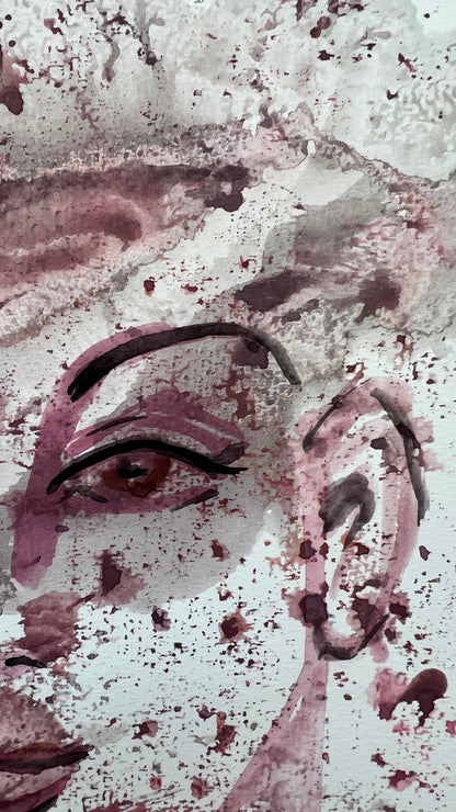 Wine Mist original watercolor, 9×12 in (23×30.5 cm)