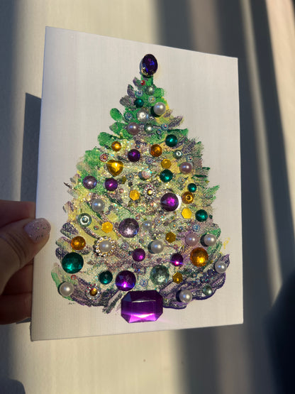 Sparkly Jeweled Christmas Tree – 5x7 Original painting