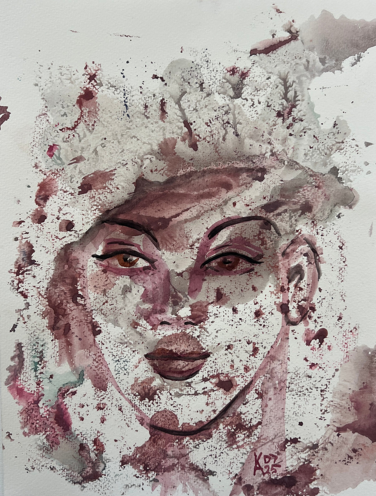 Wine Mist original watercolor, 9×12 in (23×30.5 cm)