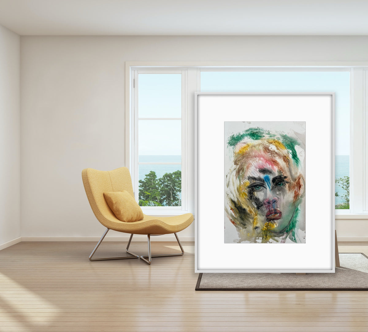 Spectrum Face – Original Watercolor, 12x18 (30.5 x 45.7 cm)
