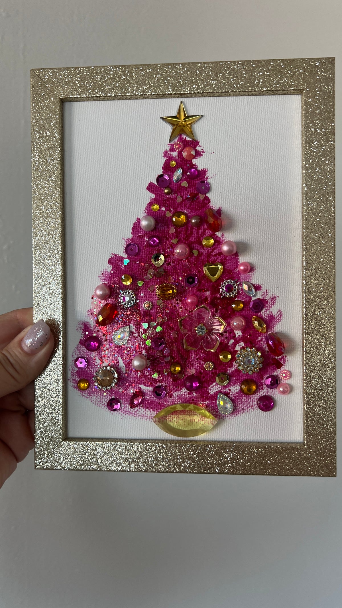 Christmas tree #2605 5x7, original painting