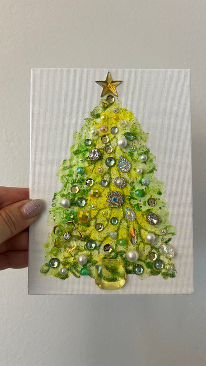 Christmas tree #2618 5x7, original painting