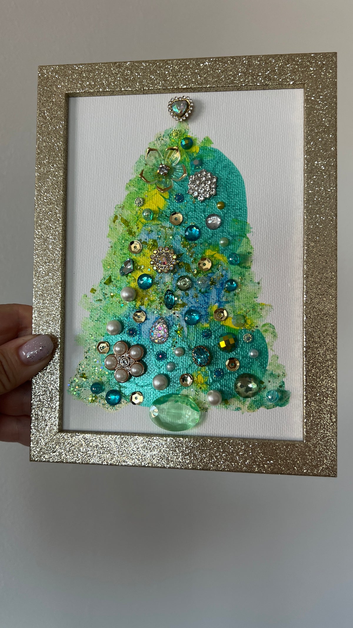 Christmas tree #2604 5x7, original painting