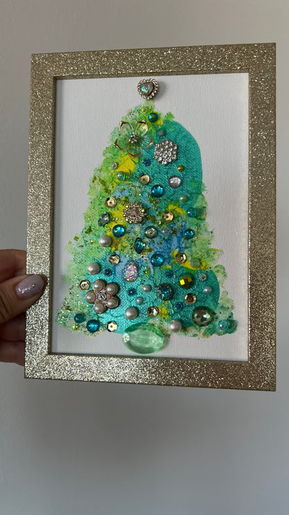 Christmas tree #2604 5x7, original painting