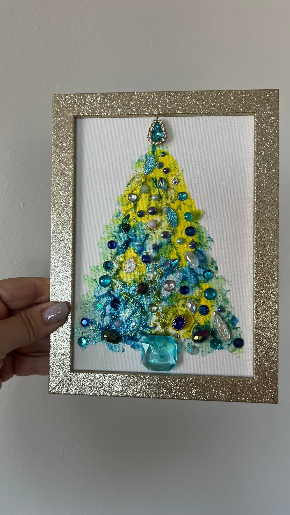 Christmas tree #2608 5x7, original painting