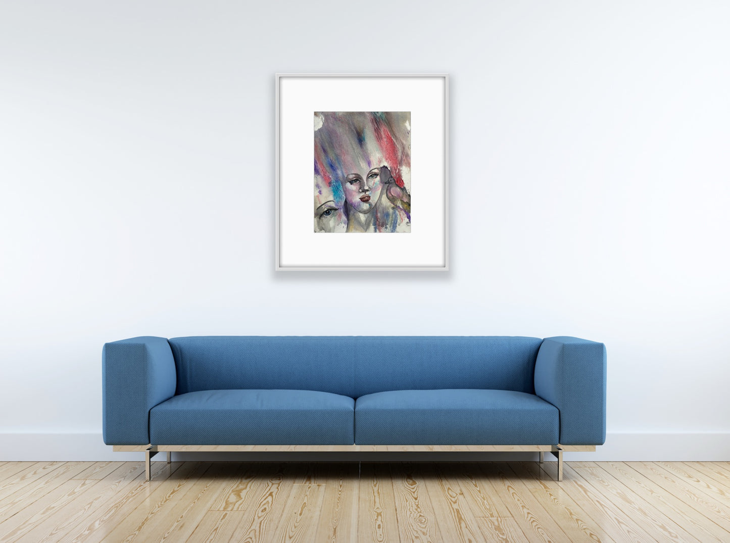 The Bird Whisperer Original Watercolor Painting, 11 x 14 inches (28 x 36 cm)