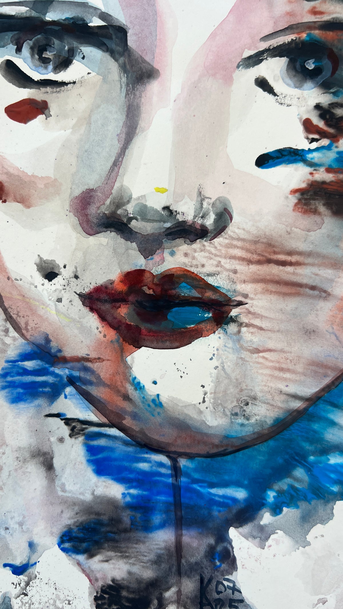Original Watercolor Painting "Unbroken" Portrait 9x12