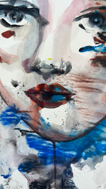 Original Watercolor Painting "Unbroken" Portrait 9x12