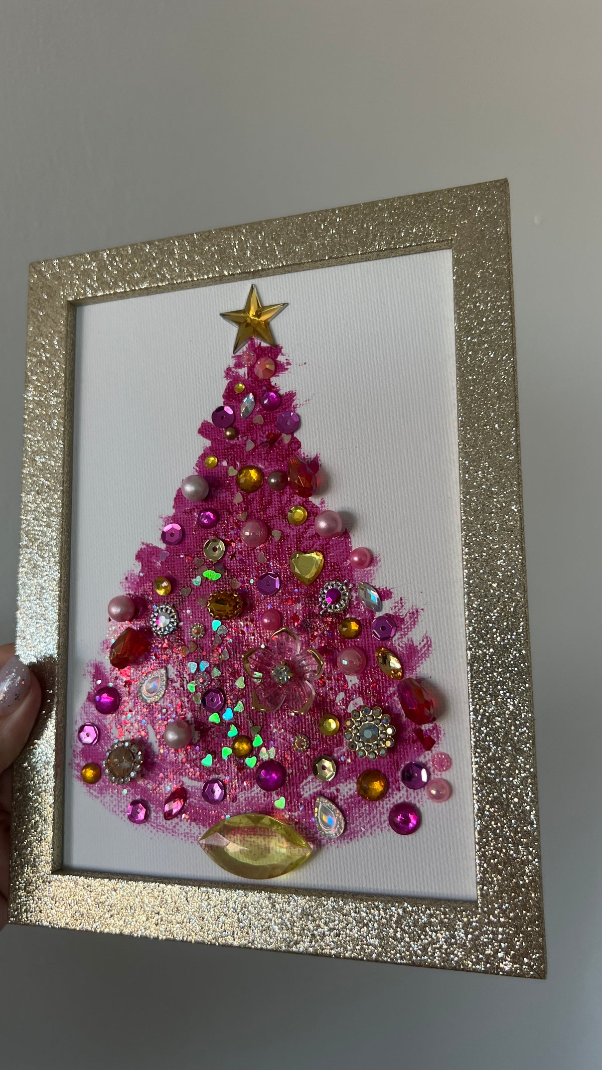 Christmas tree #2605 5x7, original painting