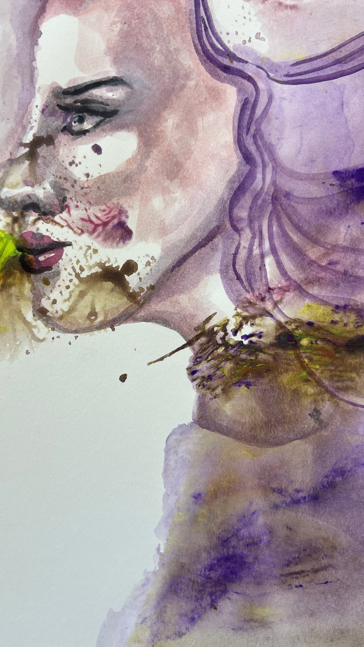 Lilac Fog — original watercolor, 9×12 in