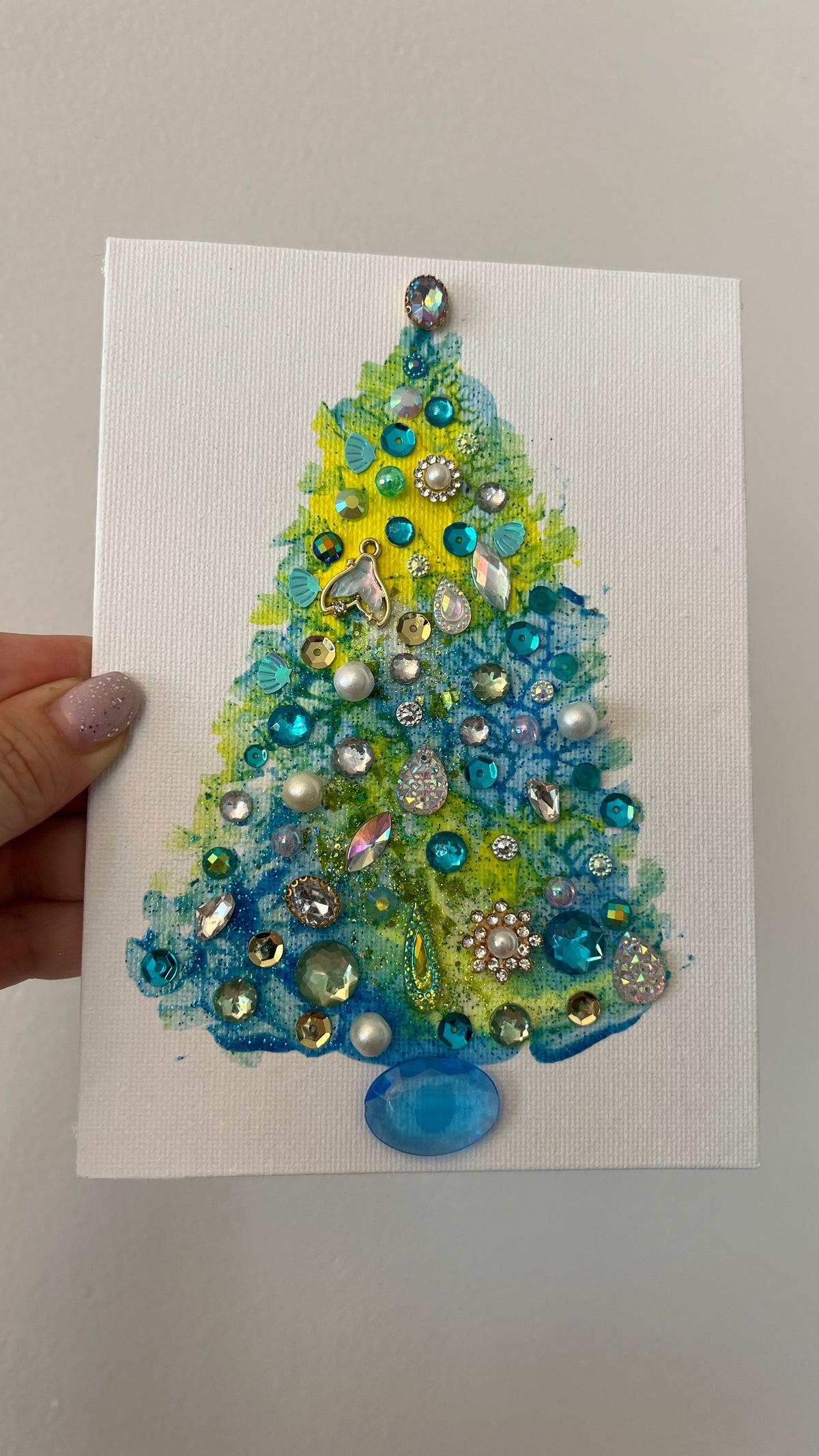 Christmas tree #2616 5x7, original painting