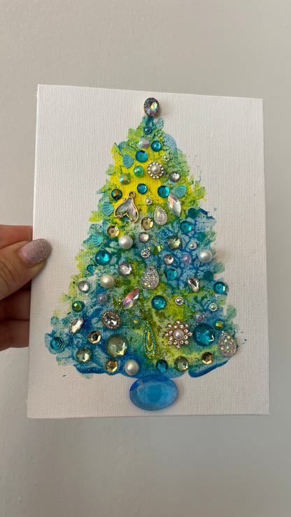 Christmas tree #2616 5x7, original painting