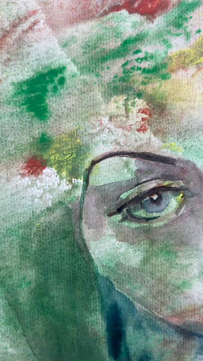 Spring Girl – Original Watercolor, 9x12 (22.9 x 30.5 cm)