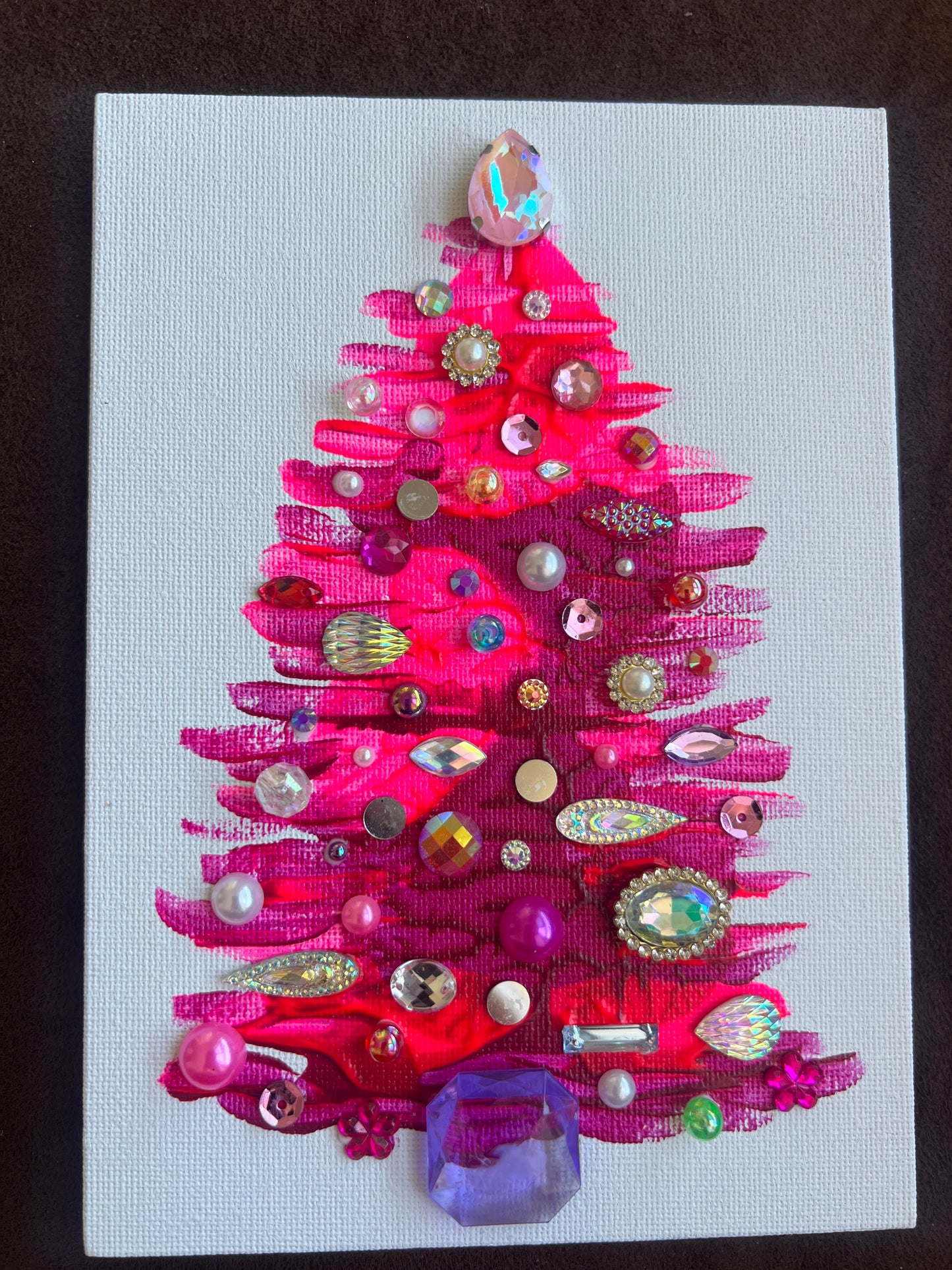 Handmade Pink Christmas Tree 5x7