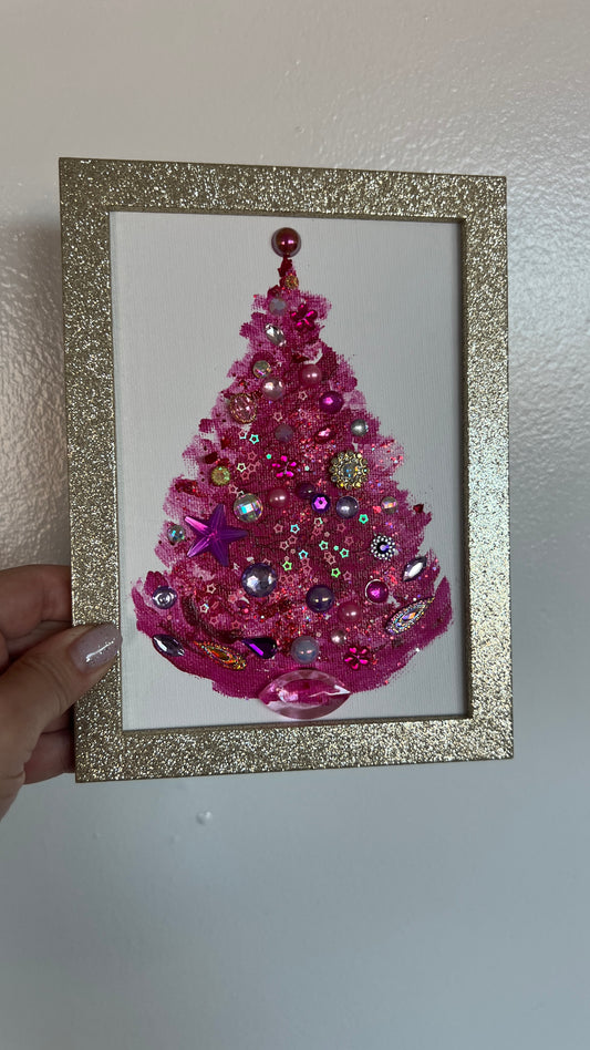 Christmas tree #2609 5x7, original painting