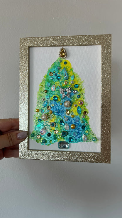Christmas tree #2606 5x7, original painting