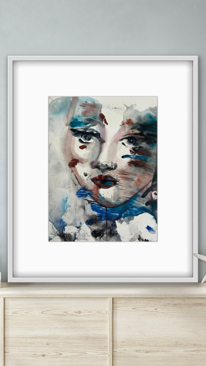 Original Watercolor Painting "Unbroken" Portrait 9x12