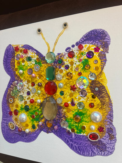 Colorful Jeweled Butterfly – 10x10 Original painting