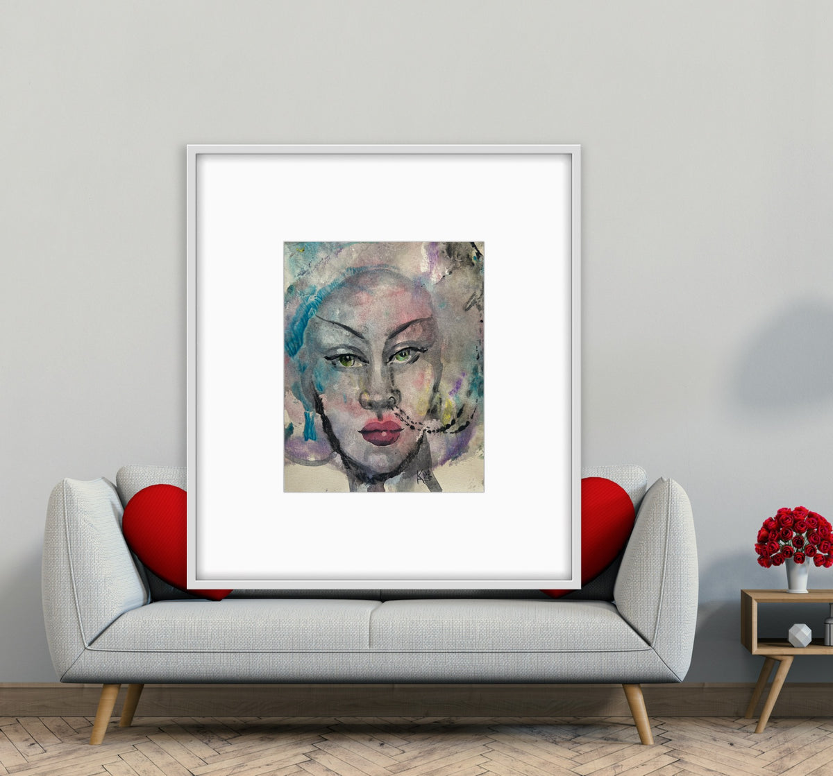 Veiled Gaze – Original Watercolor, 9x12 (22.9 x 30.5 cm)