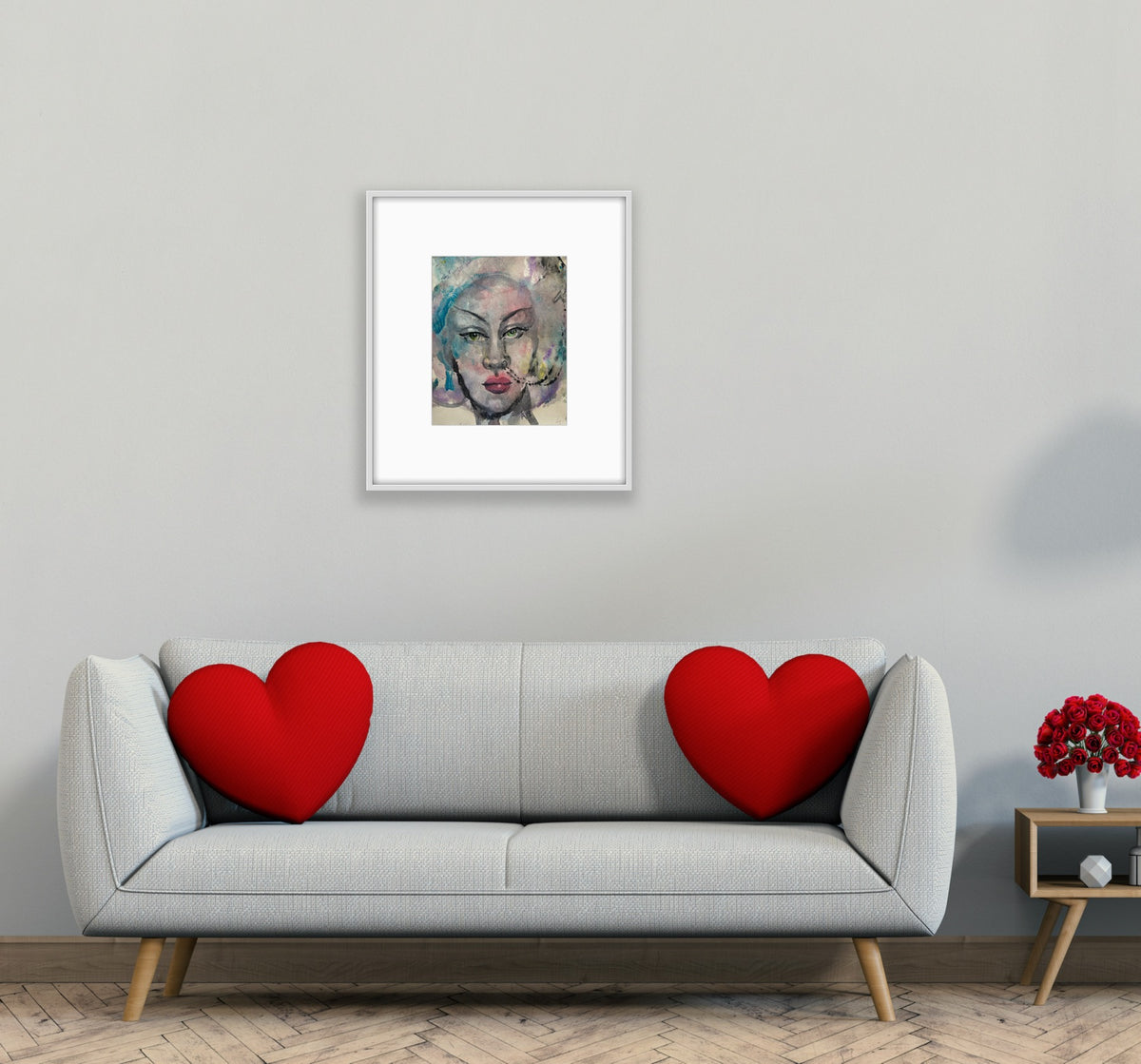 Veiled Gaze – Original Watercolor, 9x12 (22.9 x 30.5 cm)