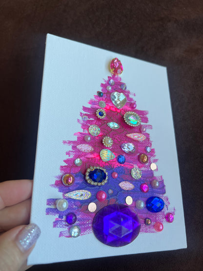 Handmade Christmas tree Painting – 5x7