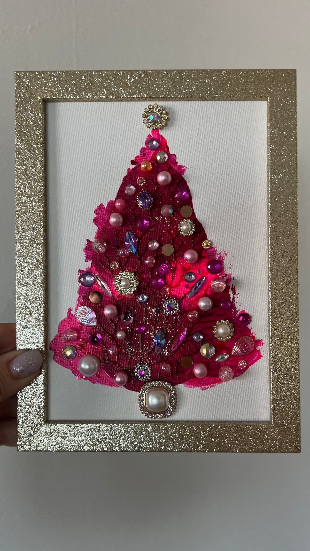 Christmas tree #2611 5x7, original painting