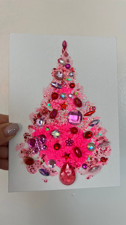 Christmas tree #2617 5x7, original painting
