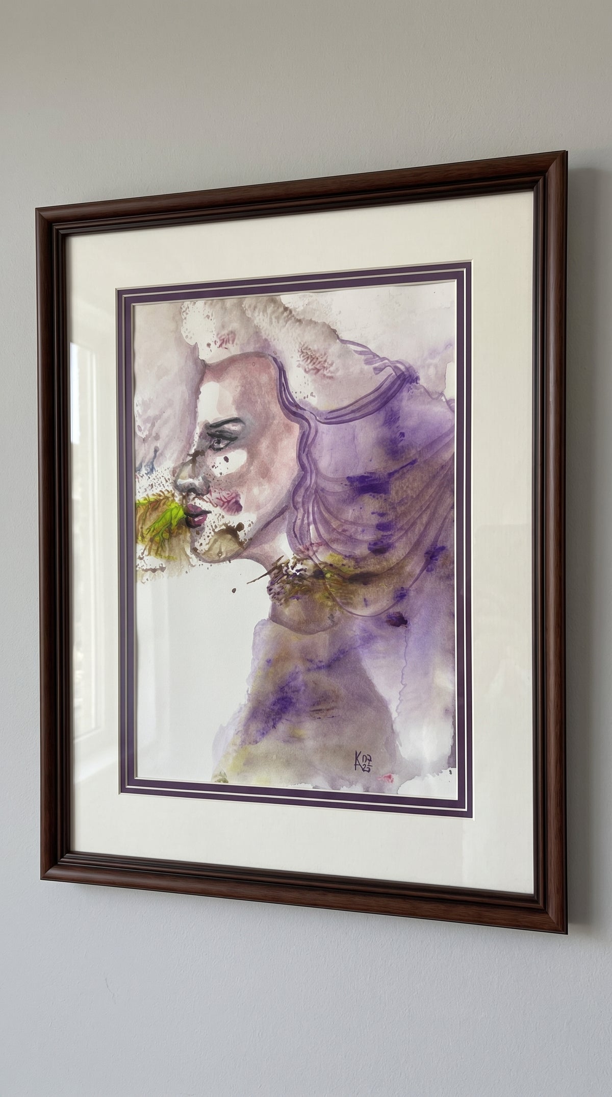 Lilac Fog — original watercolor, 9×12 in